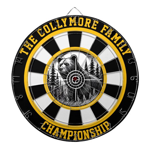 Forest Scene Grizzly Beer Target Dartbord (Voorkant)