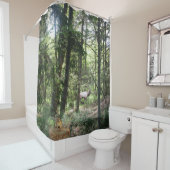 Forest Scene met Chipmunk en Elk Douchegordijn (In situ)