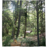 Forest Scene met Chipmunk en Elk Douchegordijn (Voorkant)