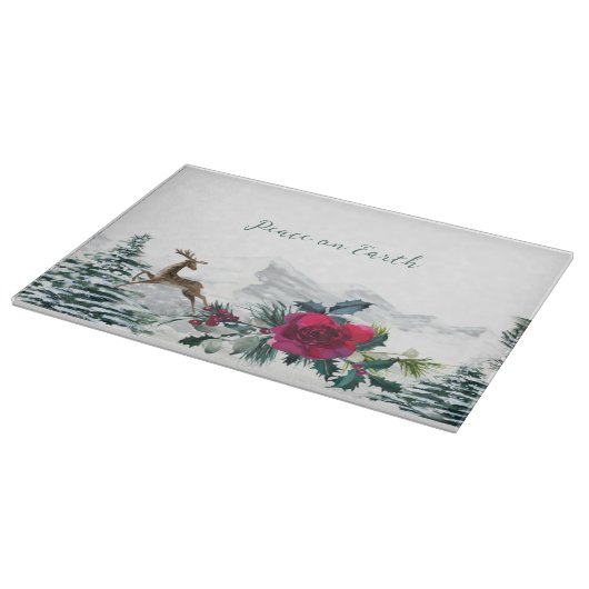 Forest Scene met Roos en Holly Snijplank (Hoek)