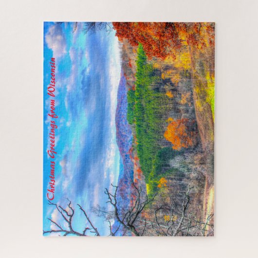 Forest Scene Wisconsin.kerstgroet Legpuzzel (Verticaal)