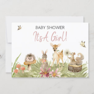 ** Forest Schattige Woodland Animal Girl Baby show Kaart