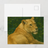 Forest Sentinel - Rustende leeuwin in gouden licht Briefkaart (Voorkant / Achterkant)