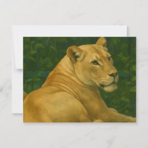Forest Sentinel - Rustende leeuwin in gouden licht Briefkaart
