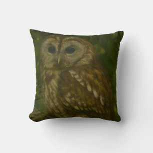 Forest Sentinel - Tawny Owl Wildlife Art Kussen
