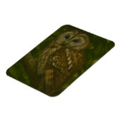 Forest Sentinel - Tawny Owl Wildlife Art Magneet (Linkerzijde)