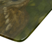 Forest Sentinel - Tawny Owl Wildlife Art Snijplank (Hoek)