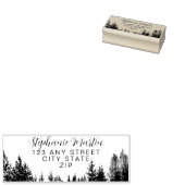Forest Silhouette-adres Rubberstempel (Gestempeld)