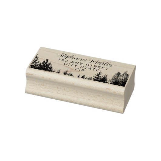 Forest Silhouette-adres Rubberstempel (Stempel)