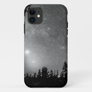 Forest Silhouettes Constellation Astronomy Gazing iPhone 11 Hoesje
