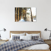 Forest Sneeuwscène 36x24 (90x60cm) waccna Canvas Afdruk (Insitu (Slaapkamer))
