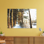 Forest Sneeuwscène 36x24 (90x60cm) waccna Canvas Afdruk (Insitu (Woonkamer))