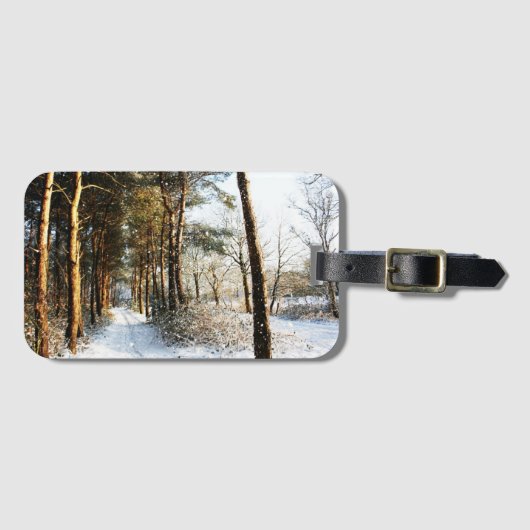 Forest Sneeuwscène bc ltcnm Bagagelabel (Voorkant (horizontaal))