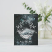 Forest Sneeuwval in de Stille Nacht Kerstvakantie Feestdagenkaart (Staand voorkant)