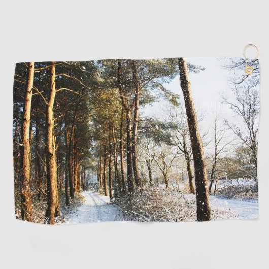 Forest Snow Scene krijgt vervolg Golfhanddoek (Horizontaal)