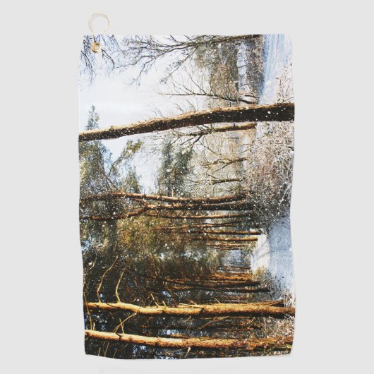 Forest Snow Scene krijgt vervolg Golfhanddoek (Voorkant)