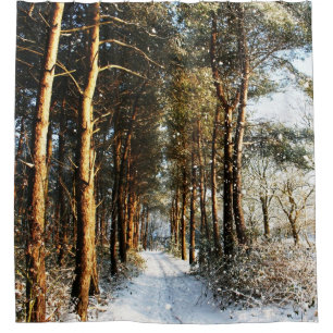 Forest Snow Scene Scrum Douchegordijn