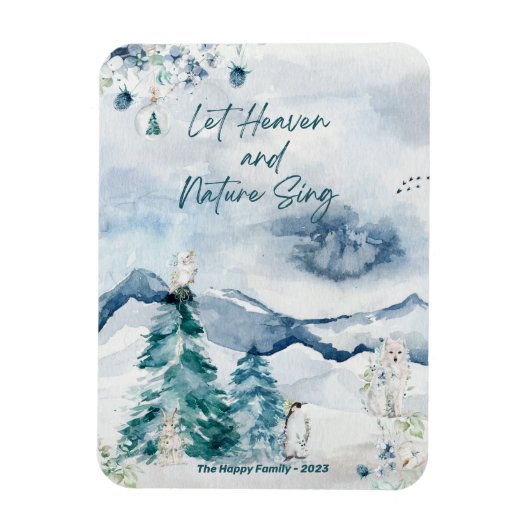 Forest Snow Woodland Animals Treven Heaven Natuur Magneet (Verticaal)