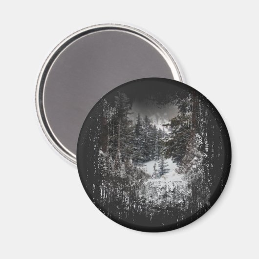 Forest Snowy Trees | Snowy Forest Magnet (Voorkant / Achterkant)