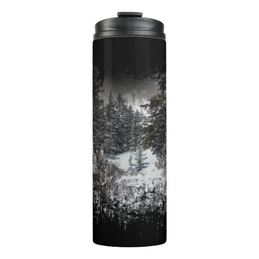Forest Snowy Trees | Snowy Forest Thermal Tumbler Thermosbeker (Voorkant)
