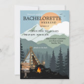 Forest Spa Camping Bachelorette Weekend Invitation Kaart (Voorkant)