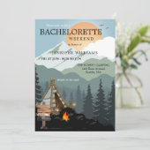 Forest Spa Camping Bachelorette Weekend Invitation Kaart (Staand voorkant)