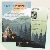 Forest Spa Camping Bachelorette Weekend Invitation Kaart