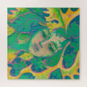 Forest Spirit, Surreal Fantasy Portrait Green Folk Legpuzzel (Horizontaal)