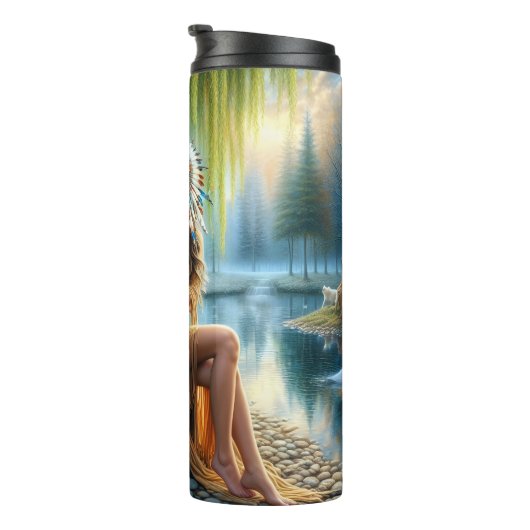 Forest Spirit, Wolf Companions, Riverside. Harmony Thermosbeker (Geroteerd rechts)