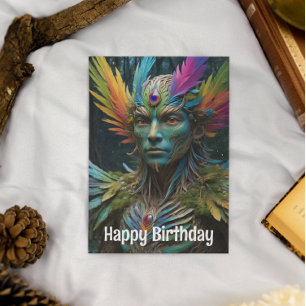 Forest Spirits Feathered Crown Briefkaart