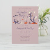 Forest Spirits Halloween Verjaardagsfeest Kaart (Staand voorkant)