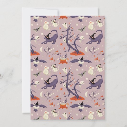 Forest Spirits Halloween Verjaardagsfeest Kaart (Achterkant)