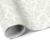 Forest Sprigs Zachte Olijf - Neutraal Cadeaupapier (Rol Hoek)