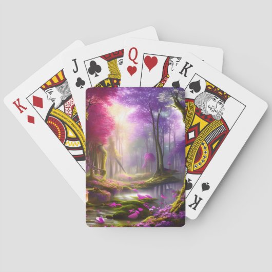 Forest Spring Magic Sparkle Fantasy Pokerkaarten (Achterkant)