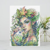 Forest Sprite Fairy Elf Fantasy Woman Art Kaart (Staand voorkant)