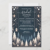 Forest Stars Sneeuw Helder Winter Vrijgezellenfees Kaart (Voorkant)