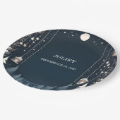 Forest Stars Sneeuw Helder Winter Vrijgezellenfees Papieren Bordje (Gekanteld)