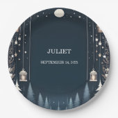 Forest Stars Sneeuw Helder Winter Vrijgezellenfees Papieren Bordje (Voorkant)