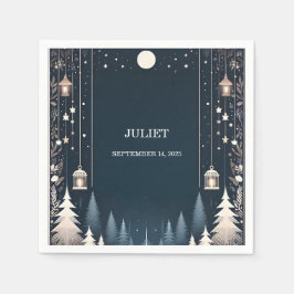 Forest Stars Sneeuw Helder Winter Vrijgezellenfees Servet