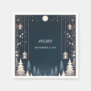 Forest Stars Sneeuw Helder Winter Vrijgezellenfees Servet