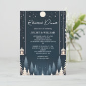 Forest Stars Sneeuw Heldere Winter Repetitie Diner Kaart (Staand voorkant)