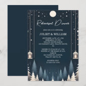 Forest Stars Sneeuw Heldere Winter Repetitie Diner Kaart (Voorkant / Achterkant)