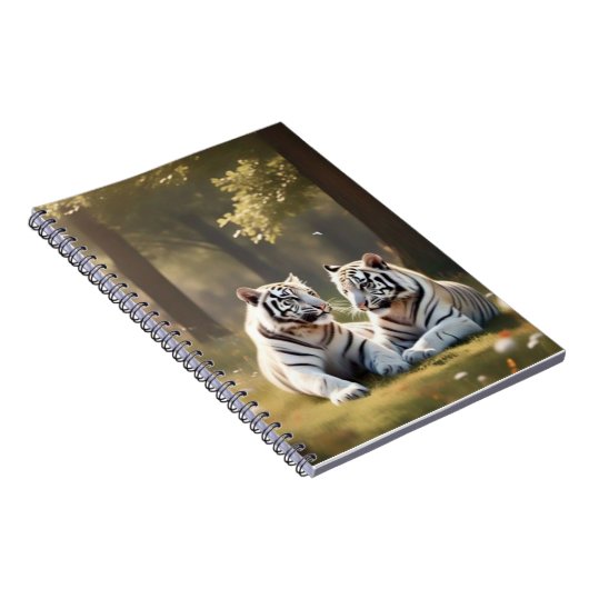 Forest Stillness – White Tigers Notebook Notitieboek (Rechterzijde)