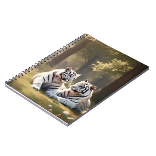 Forest Stillness – White Tigers Notebook Notitieboek (Linkerzijde)