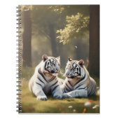 Forest Stillness – White Tigers Notebook Notitieboek (Voorkant)