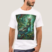 Forest Stream Goddess – Spirit of Moss and Light T-shirt (Voorkant)