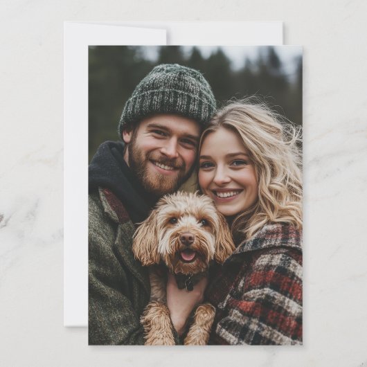 Forest String Lights Floral Rustic Photo Wedding Save The Date (Achterkant)