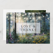 Forest String Lights Floral Rustic Wedding Photo Bedankkaart (Voorkant / Achterkant)