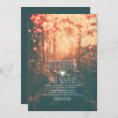 Forest String Lights Natuur geïnspireerde bruiloft Kaart (Voorkant / Achterkant)