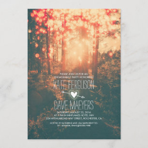 Forest String Lights Rustic Engagement Party Kaart